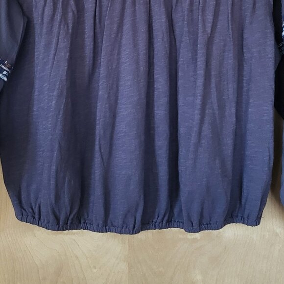 Lucky Brand Embroidered Popover Peasant Blouse Size Large - Picture 7 of 14